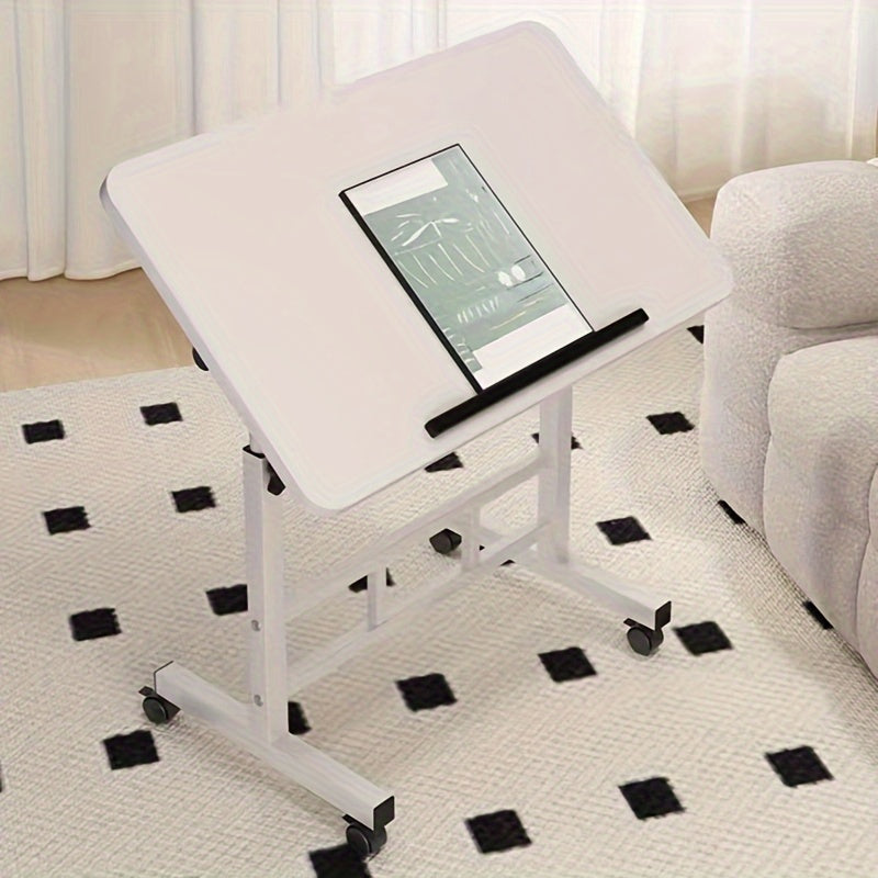 Sozlanadigan noutbuk stoli, yig'iladigan stol va balandlikni sozlash uchun pulley bilan o'qish, ofis va yotoq uchun