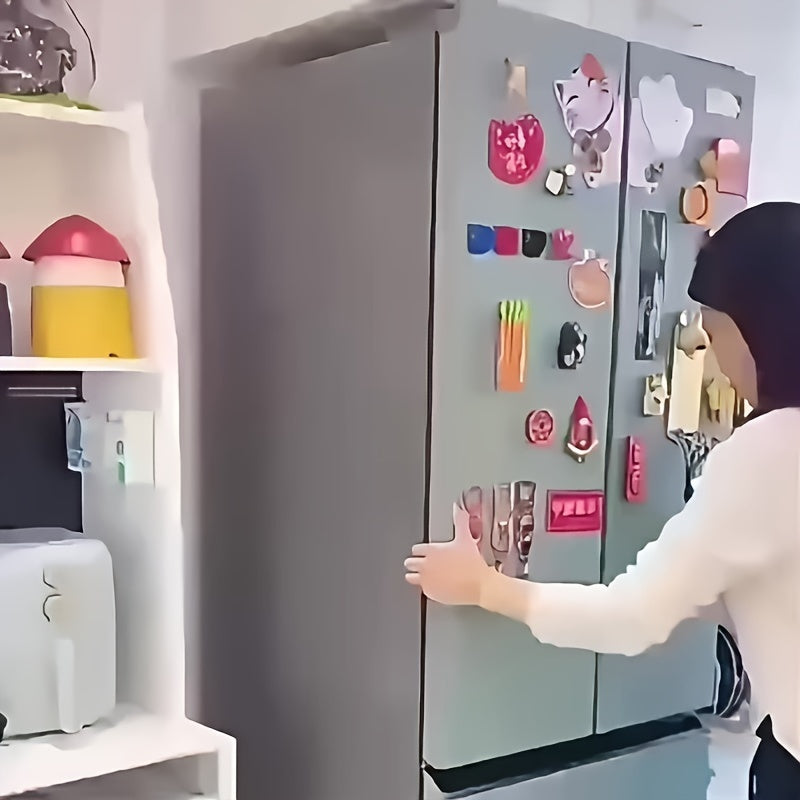 Multi-Function Refrigerator Dust Cover with Pocket Green Leaf Pattern 128x52 cm PET