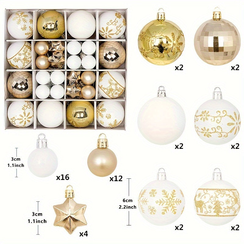 44 bolas decorativas para árbol de Navidad para decorar fiestas, bodas y regalos