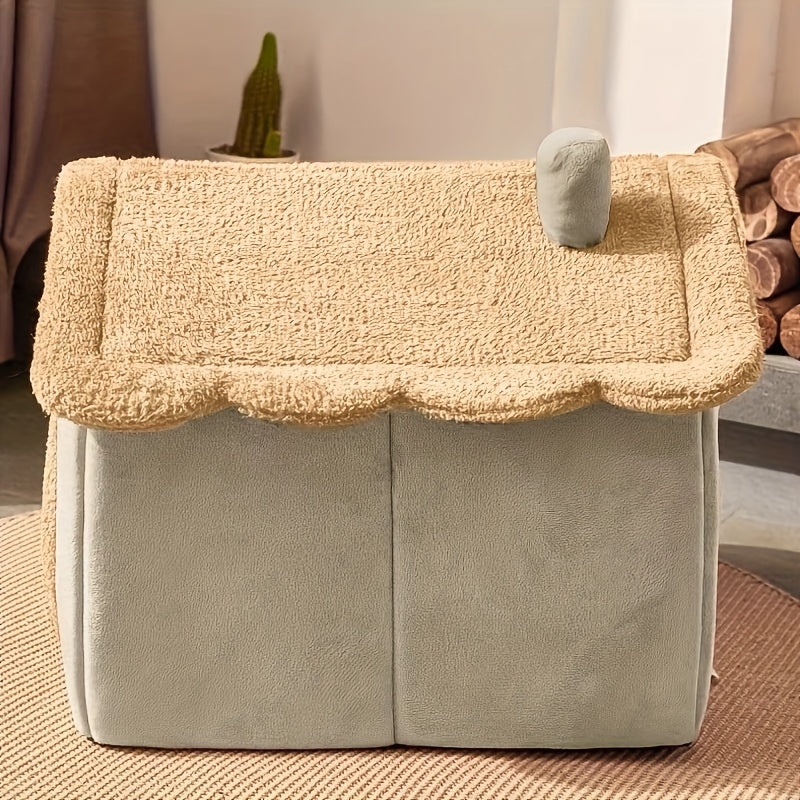 Small Cat and Dog Kennel House Four Seasons Washable Disassemblable Winter Warm Pet Shelter