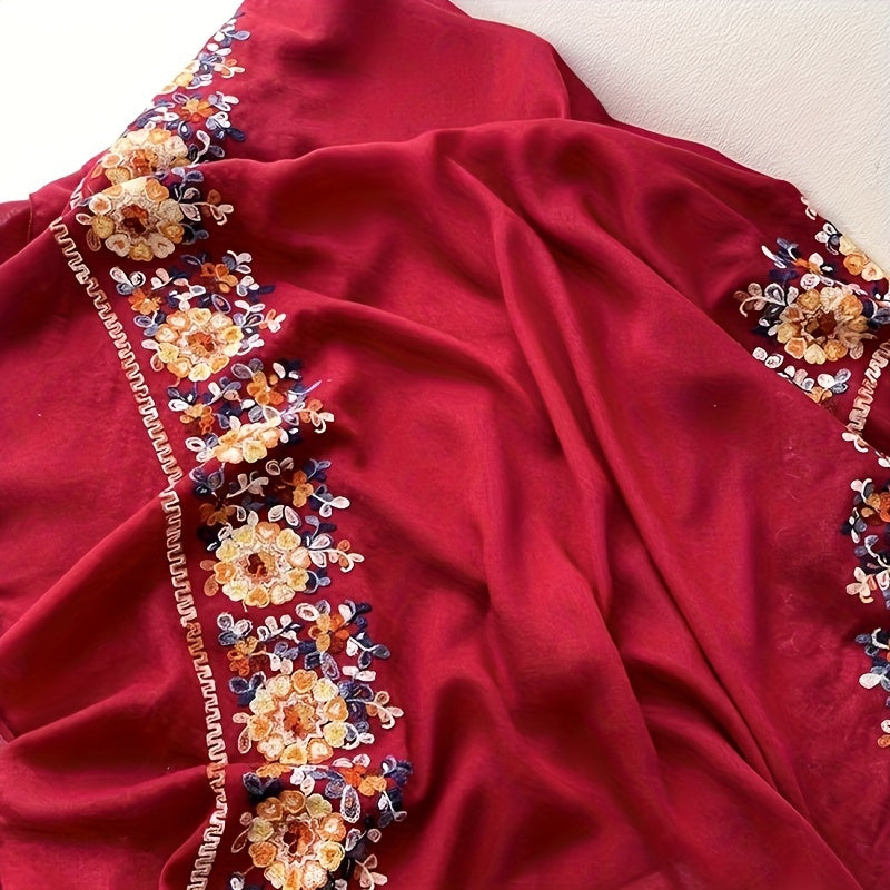 Cotton-Linen Bohemian Scarf for Travel and Beach Wind-Resistant Wrap with Jacquard Pattern