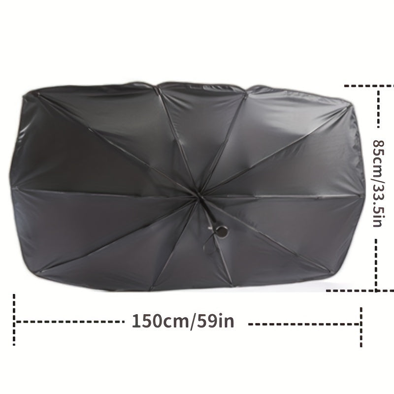 Universal Extra Large Titanium Silver Car Sunshade Windshield Sun Umbrella