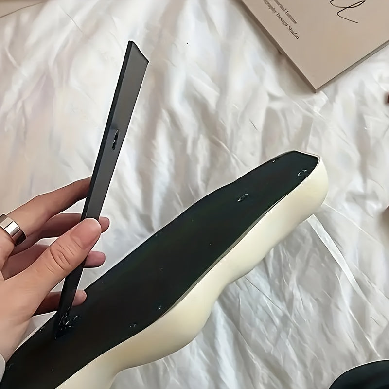 Irregular Desktop Makeup Mirror with Adjustable Plastic Frame and Glass Surface for Bathroom Office Bedroom Decor