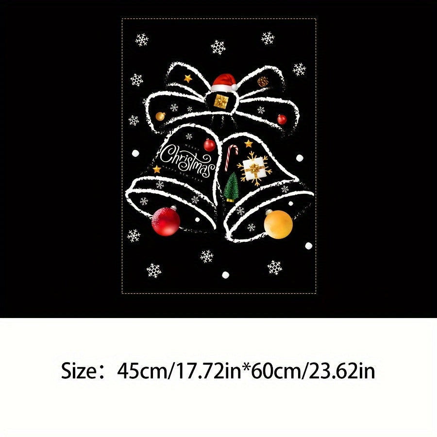 Christmas Bells Window Cling Decal Static Sticker Holiday Decor for Home or Shopfront