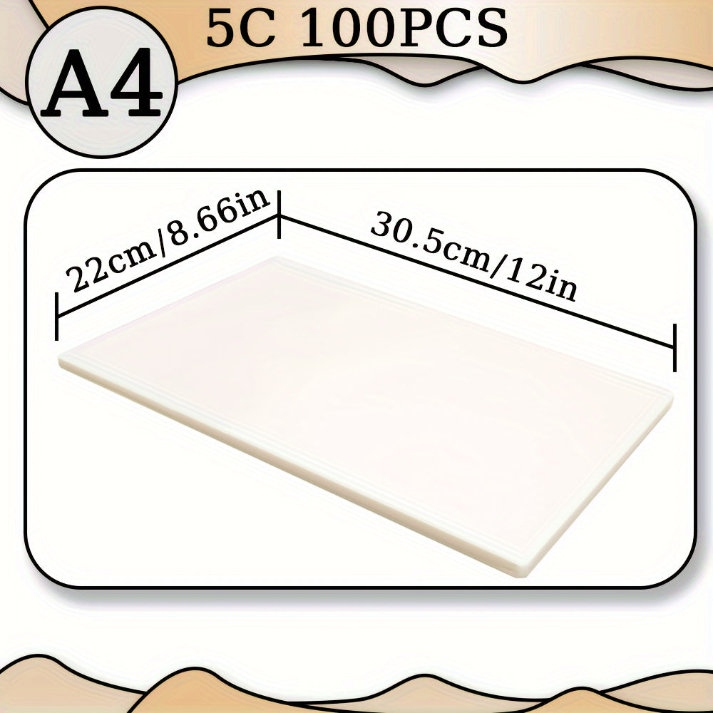 100 Pack Clear Laminating Sheets 22x32 cm Waterproof 5 Mil for Documents