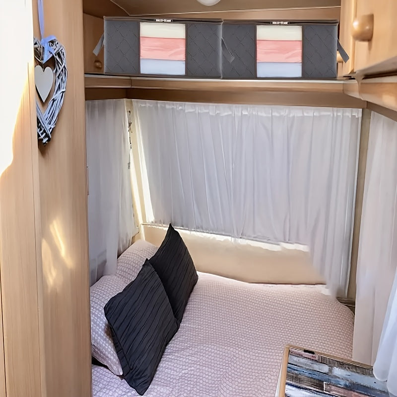 Bolsa de almacenamiento para cama de fibra no tejida para ropa debajo de la cama, a prueba de polvo, a prueba de humedad, plegable, organizador de 1 o 2 unidades