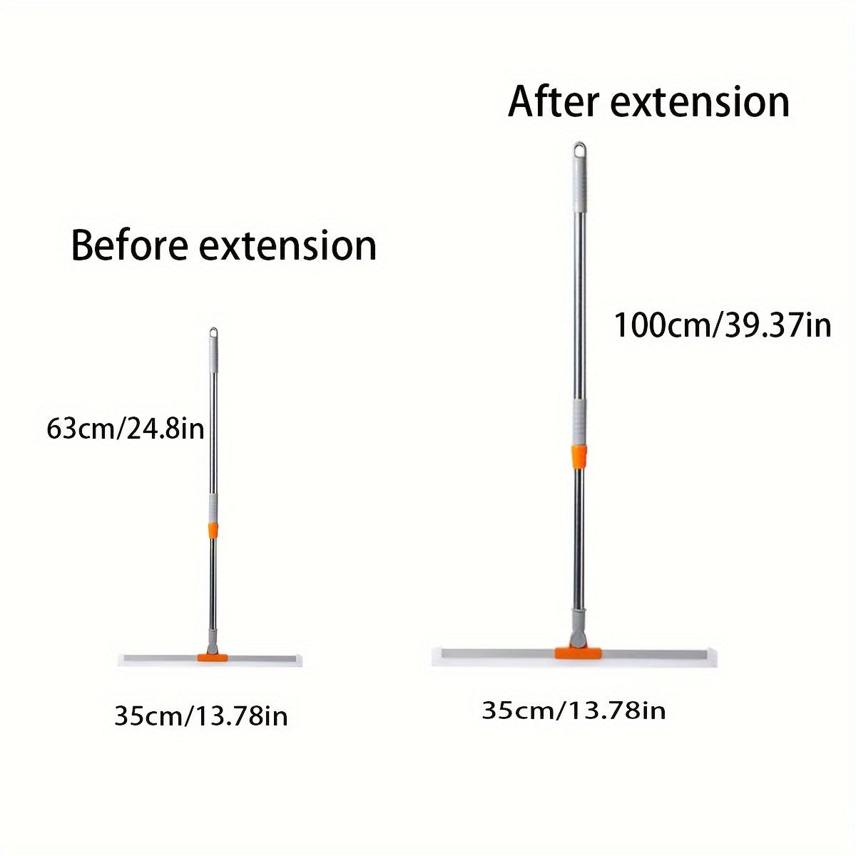 Rastrillo de silicona de uso múltiple, con mango extensible, para pelo de mascotas y raspador de suelos