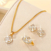 Men's Alloy Vintage Jewelry Set Necklace Earrings Ring