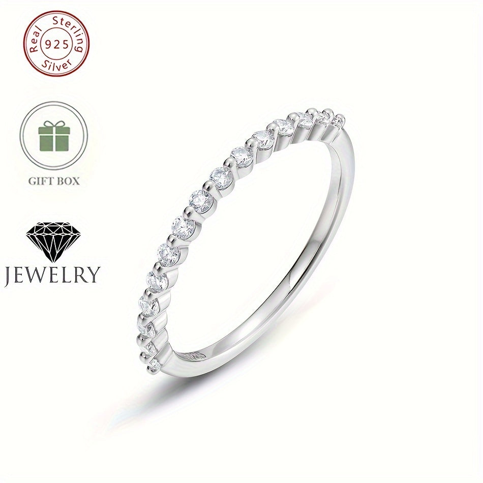 Sterling Silver 0.22CT Moissanite Engagement Ring for Her Wedding Jewelry