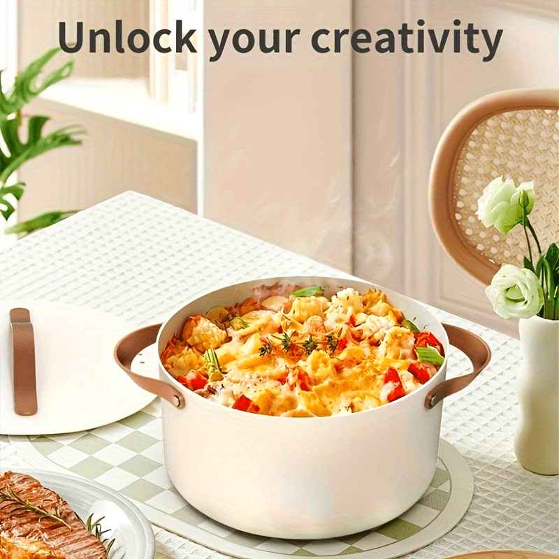 Three-Piece Non-Stick Cookware Set with Swiss Flag Coating Includes 24cm Soup Pot 18cm Milk Pot and 28cm Frying Pan