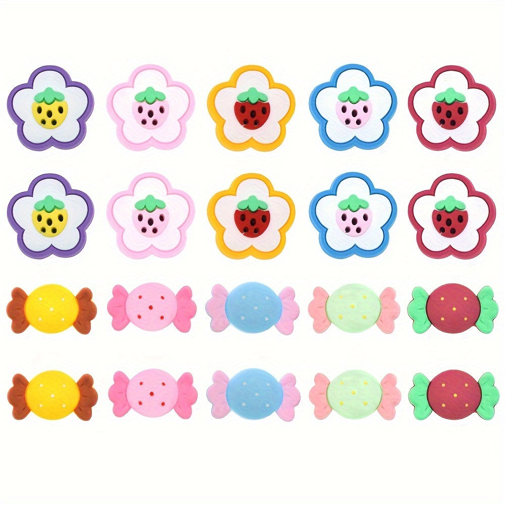 Women Summer Cartoon Flower Shoe Charms 16/20/31pcs Clog Sandal Decorations