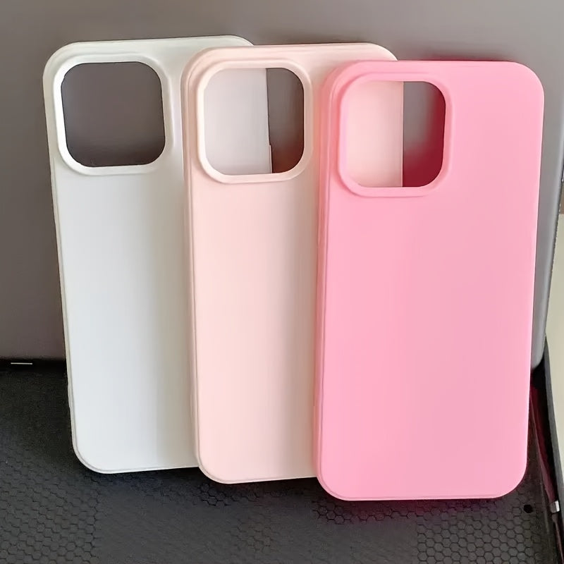 Yengil pushti, qorong'u pushti va yarim qoplangan linza dizaynidagi uchta bir rangli telefon qopqog'i turli iPhone modellari uchun. Oila va do'stlar uchun sovg'a va bayramlar uchun mos.