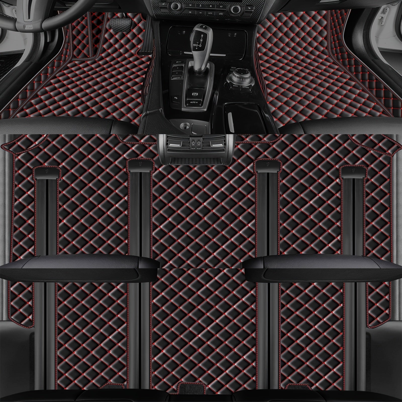 Alfombrillas de coche de cuero sintético para SUV de 7 plazas, resistentes a todas las condiciones climáticas, juego de cuatro