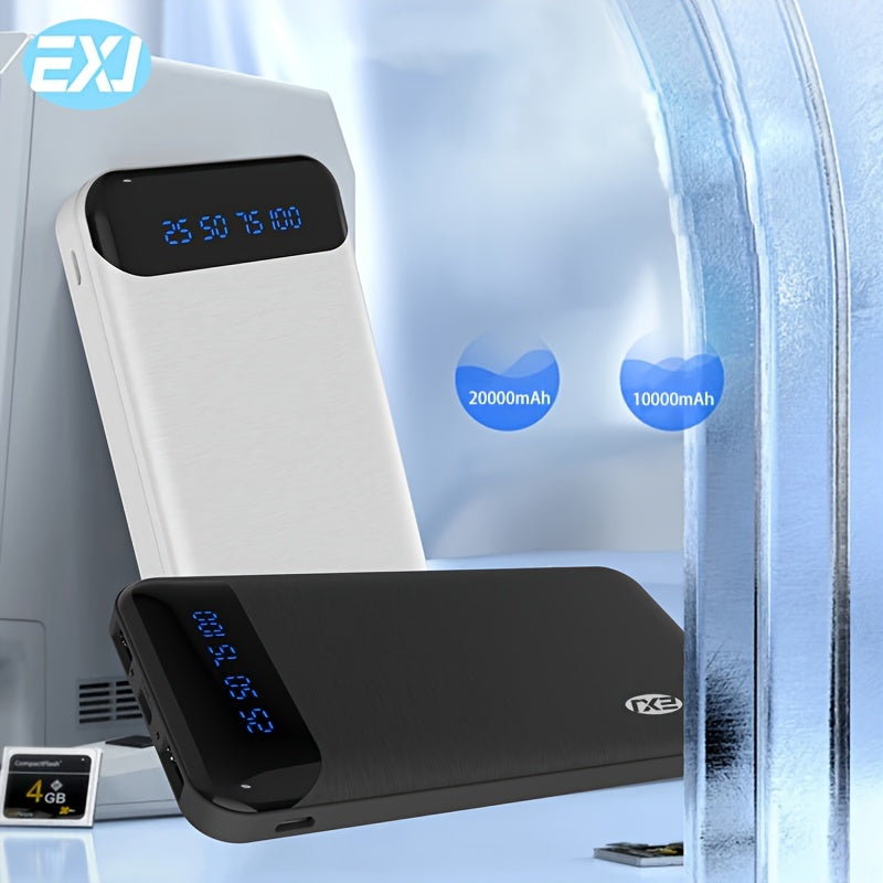 LED displeyli 20000mAh quvvat banki USB Type-C Micro kirish portativ zaryadlovchi iOS Android uchun