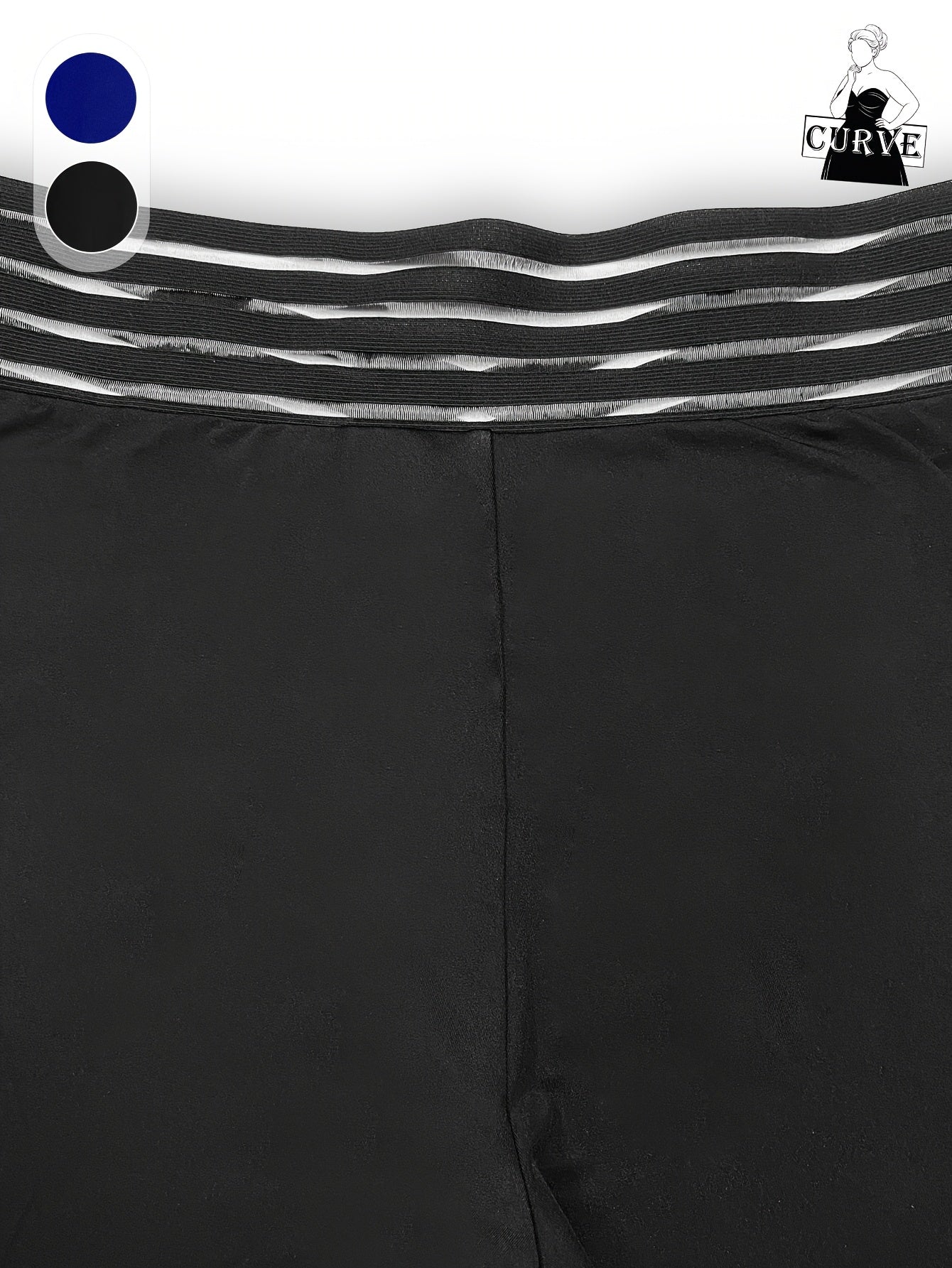 Pantalones de mujer de talla grande en negro con cintura en V para primavera y otoño cómodos