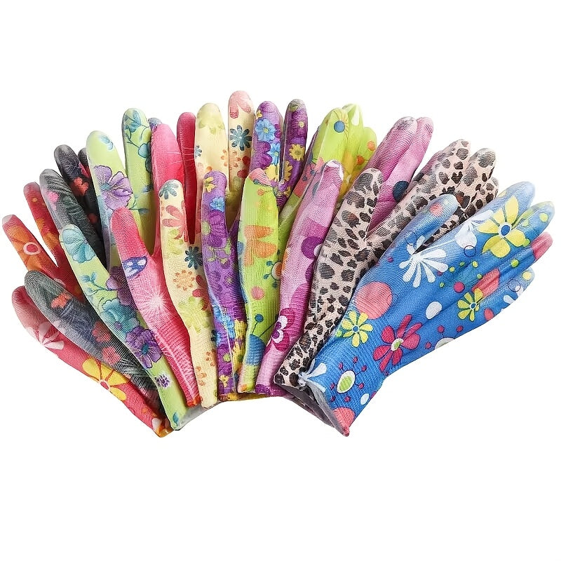 Nylon Garden Gloves for Women Available in 6 10 12 24 Pcs Flexible Finger Protection for Planting Weeding Seeding