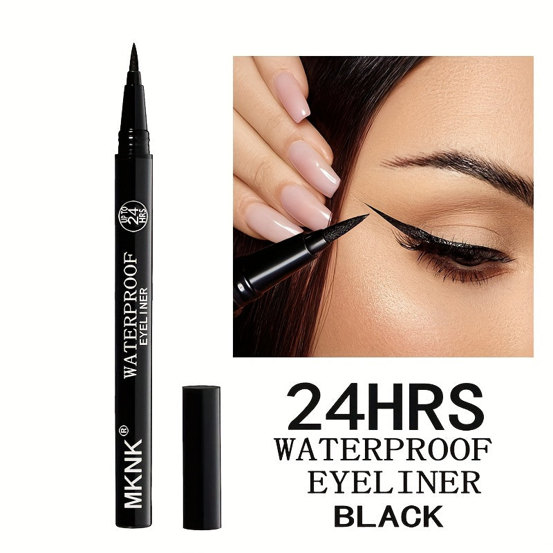 3Pcs Waterproof Liquid Eyeliner Pencil Set Black Smudge-Proof Long Lasting