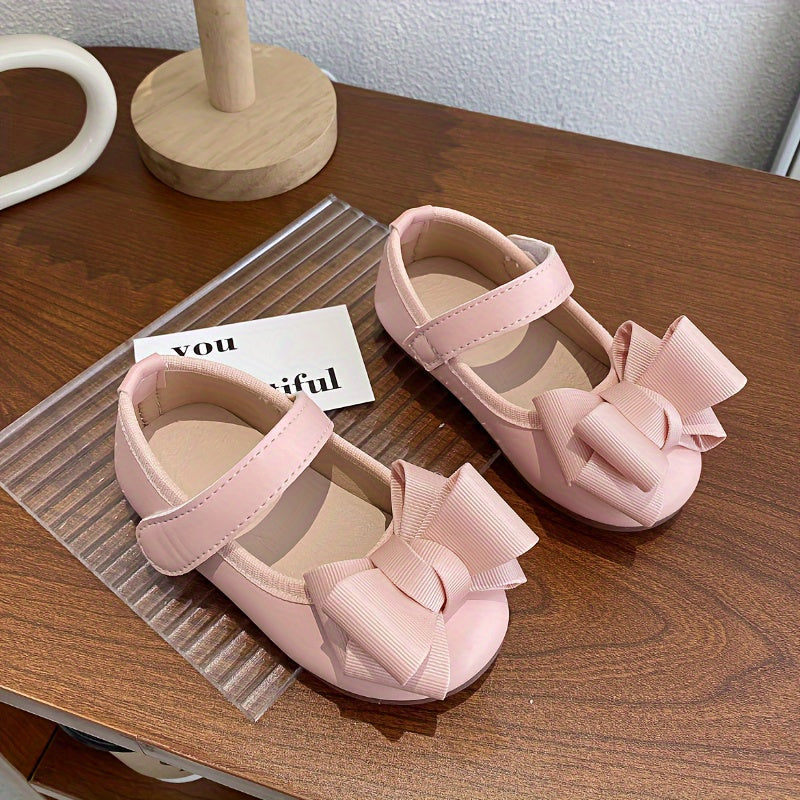 Girls Flats with Bow Non-slip Round Toe for Parties Weddings and Daily Wear