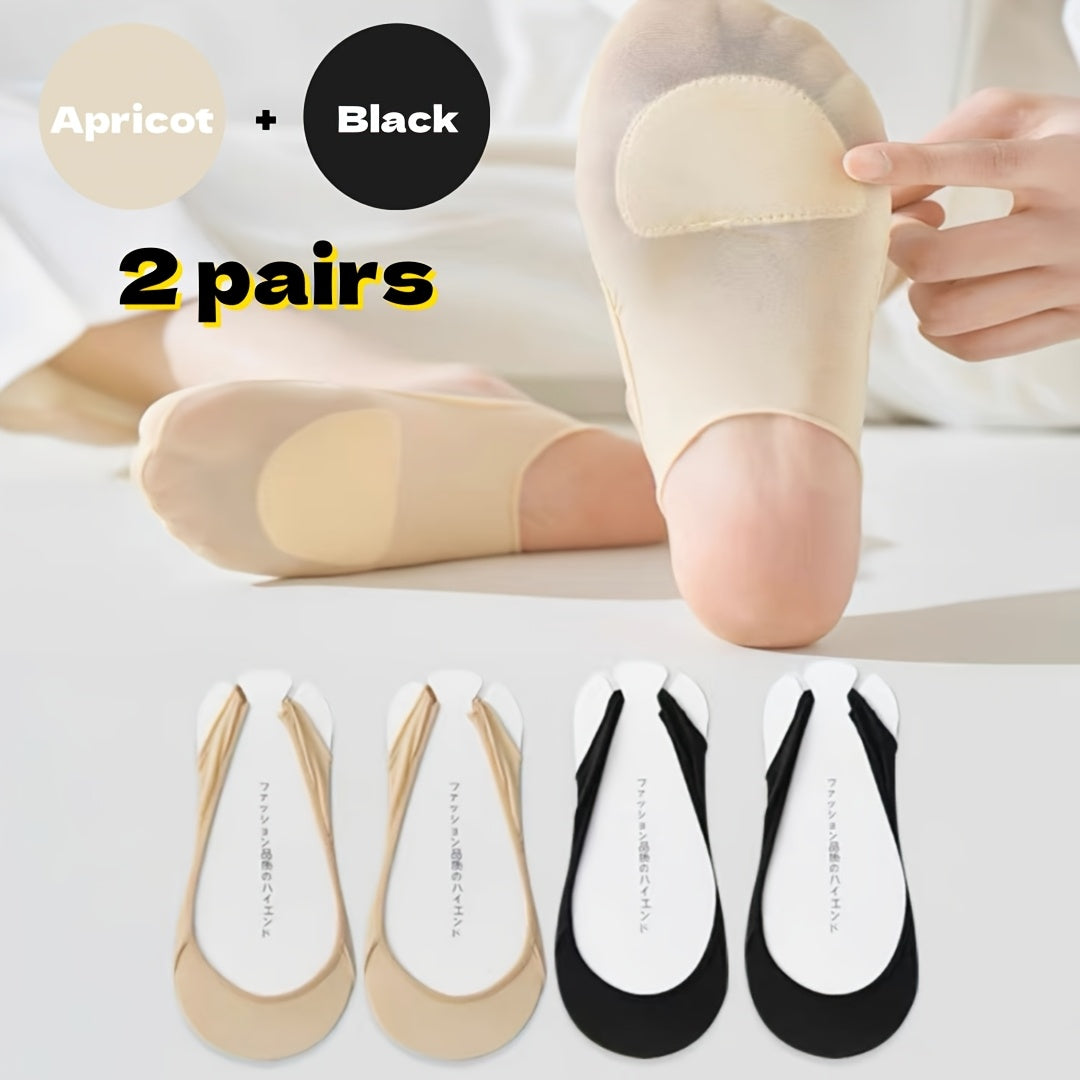 Unisex Ice Silk Invisible Socks Breathable Anti-slip Thick Sponge Pads