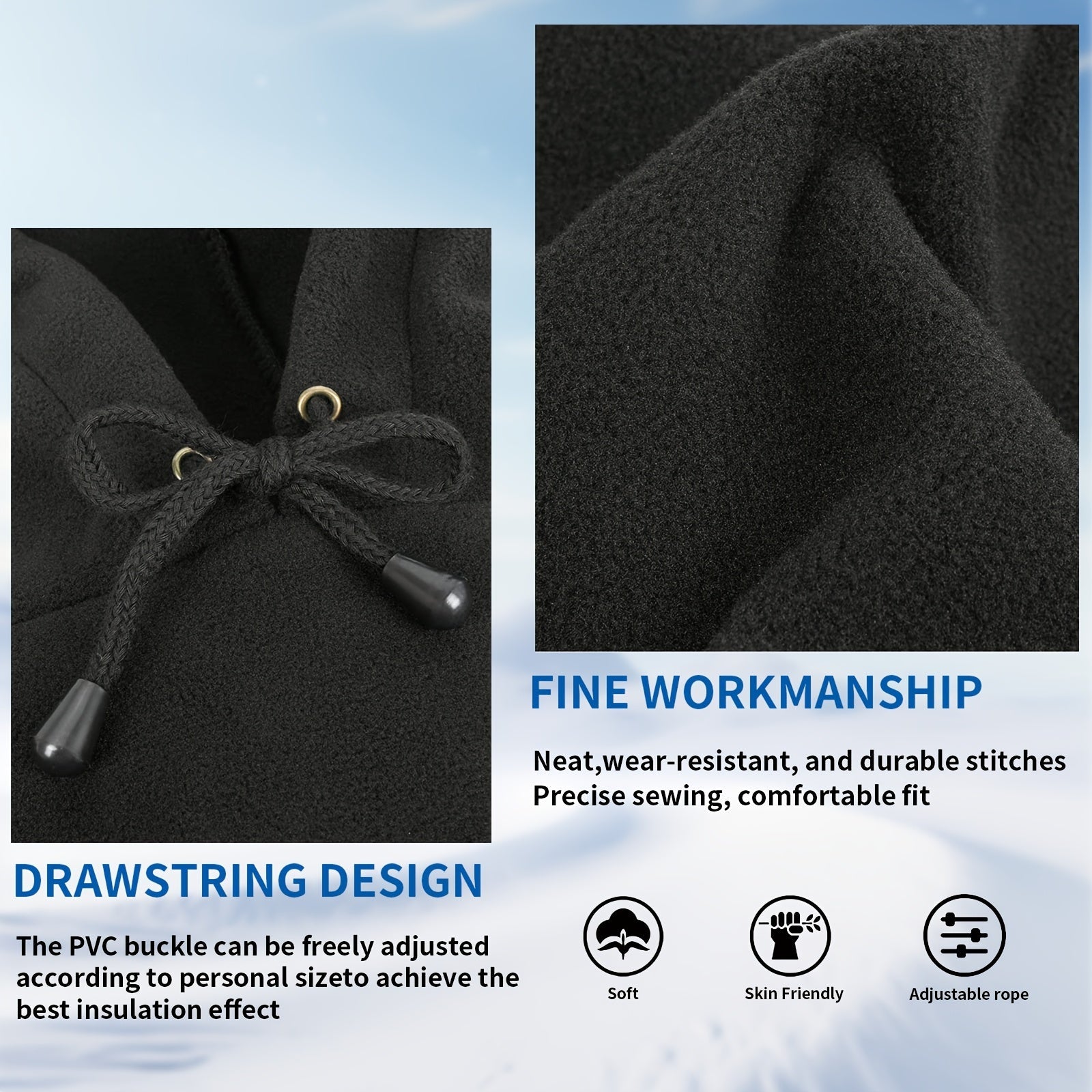 Zamonaviy Trikotaj Ayollar Qish Balaklava Boshligi - Qor va Velosiped Uchun Shamolga Qarshi va Issiq Bo'yin Gaiteri