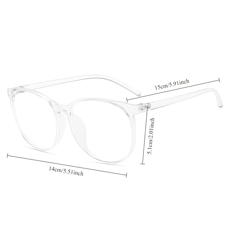 Gafas transparentes de estilo unisex Y2K con lentes de bloqueo de luz azul clara