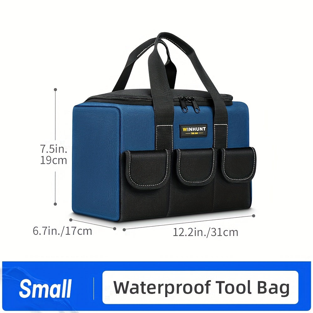 Men's Polyester Wide Mouth Tool Bag with Inside Pockets for Easy Storage and Organization
