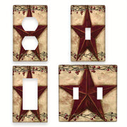 Red Barn Star and Berries Light Switch Cover Farmhouse Wall Plate Indoor Outdoor