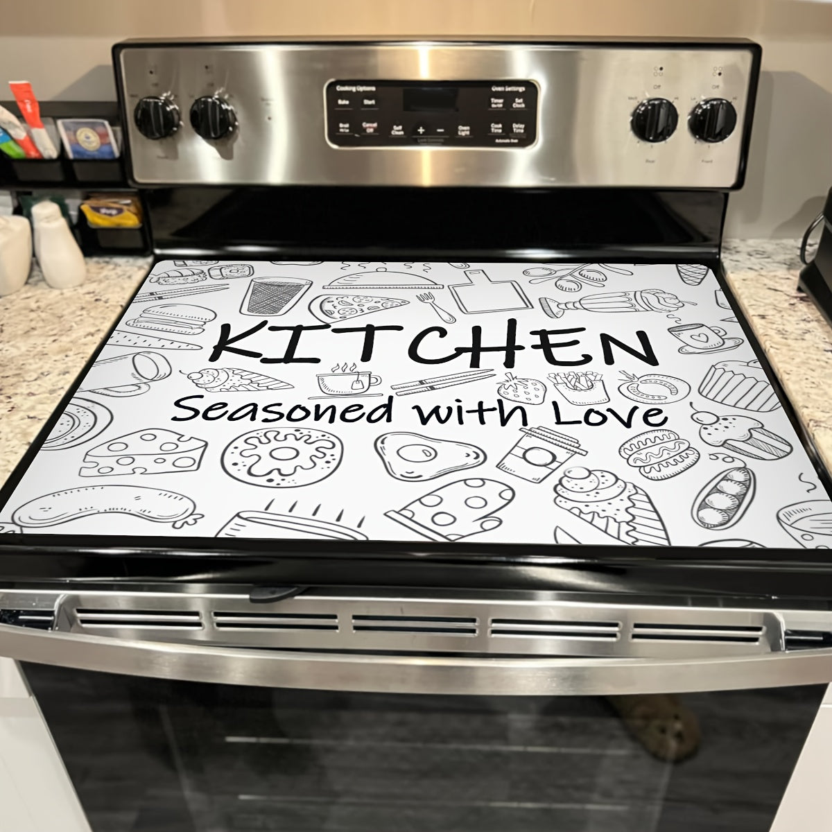 Diatom Mud Kitchen Countertop Protector Mat Food Print Extra Large 72x52cm