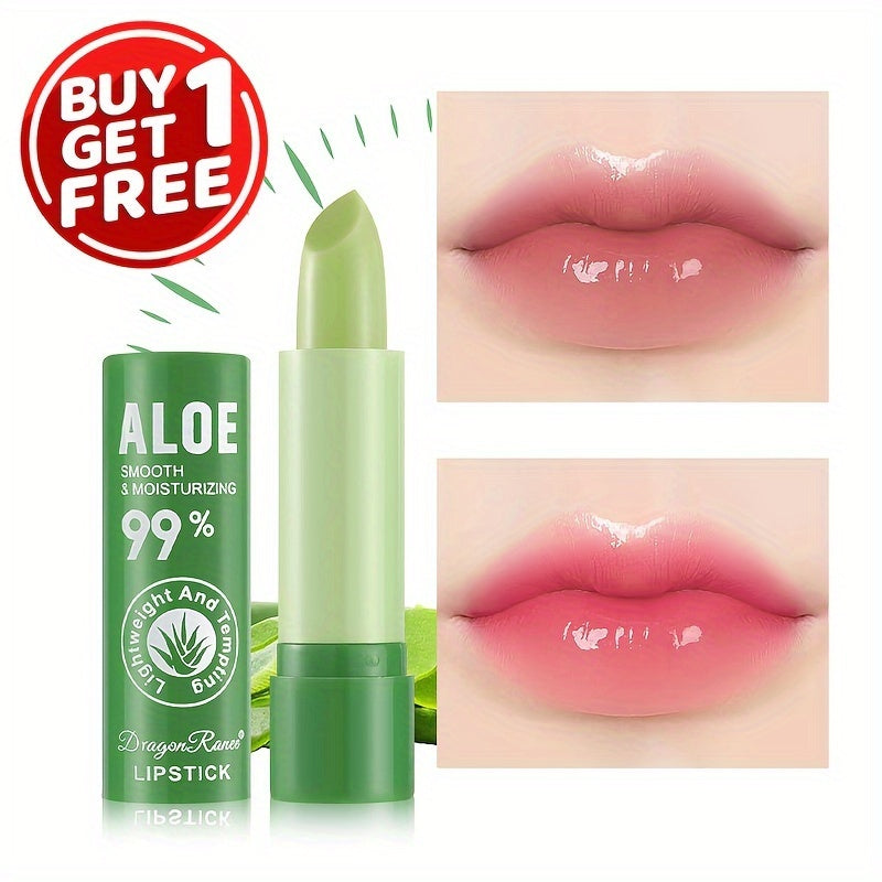 2pcs Color Changing Lip Balm for Women Moisturizing Aloe Vera Berry Shades