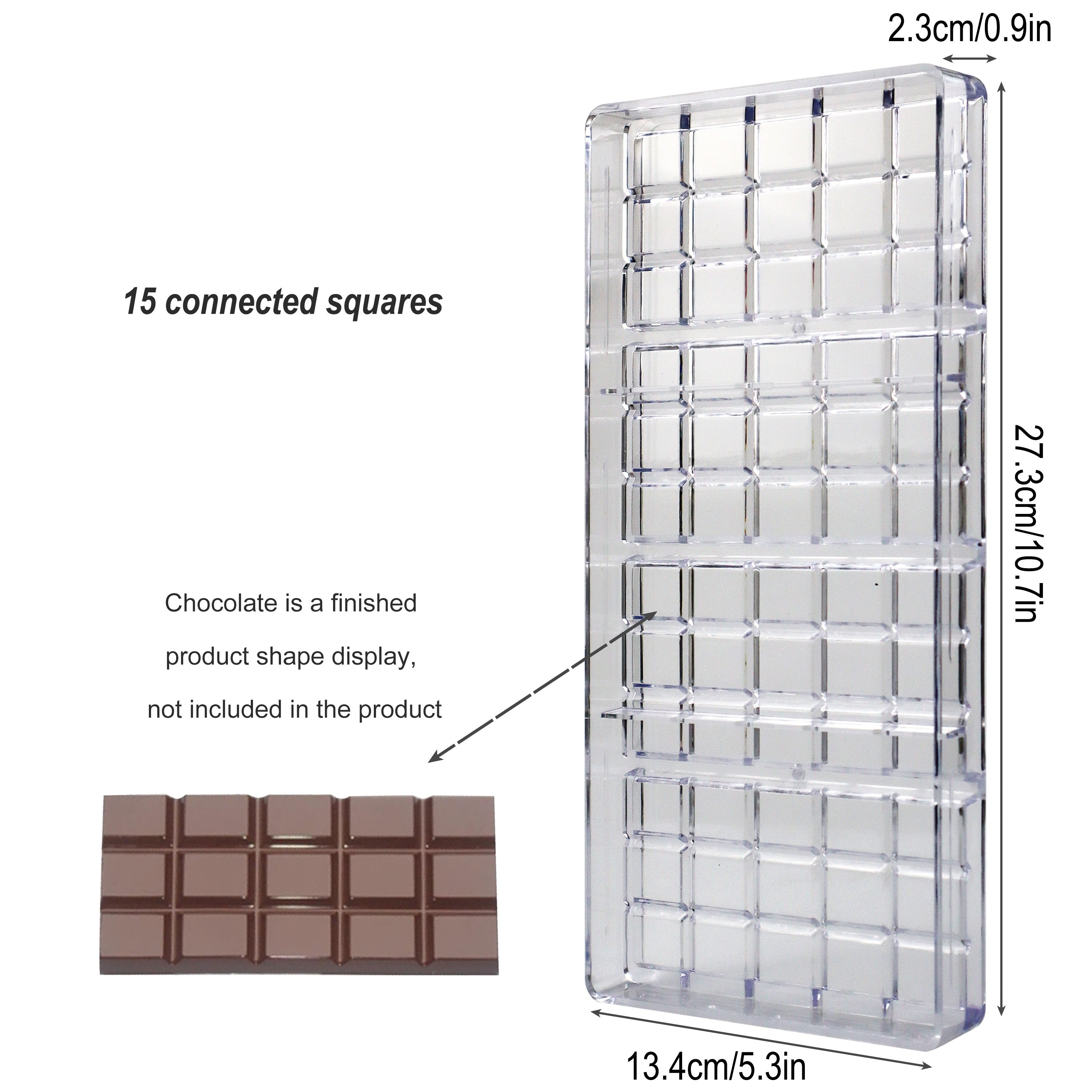 Plastic Chocolate Molds Set BPA-Free Heart Egg Bar Diamond for Mousse Jelly Candy