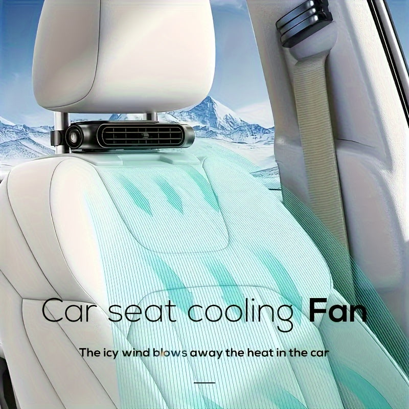 USB Car Seat Cooling Fan Bladeless Portable Adjustable Airflow
