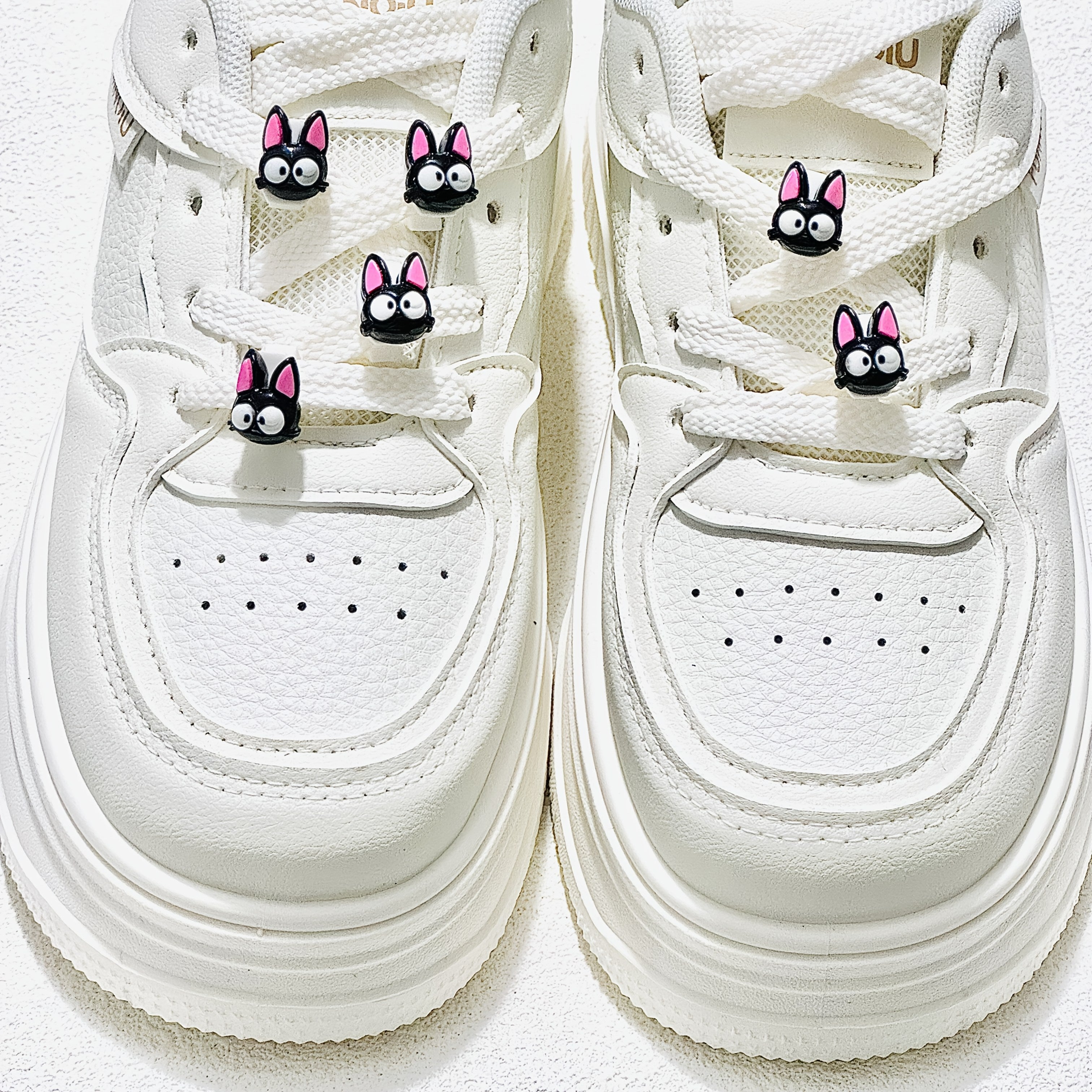 Unisex Black Cat Shoe Buckle Set for Sports Shoes and Laces, Cute Animal Accessories