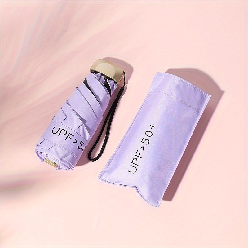 Lightweight Windproof UV Protection Sun Umbrella with Gold Handle and Aluminum Frame