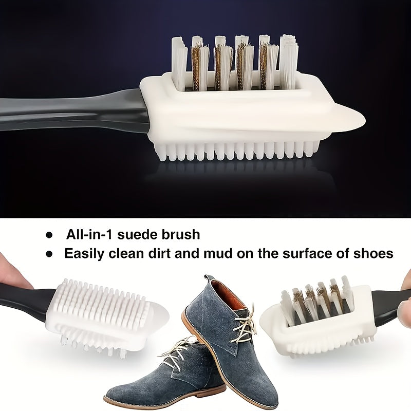 Unisex Suede Leather Shoe Brush Set 3-in-1 Nubuck Cleaning Kit