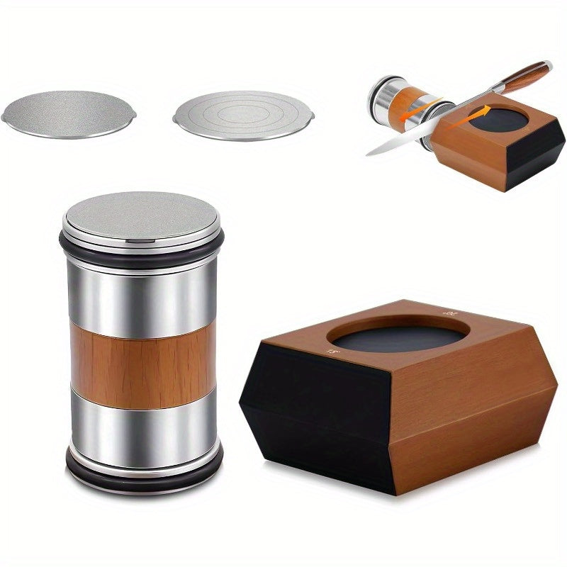 Шиша чашанинг остарадиган қурилмаси, олтин ва керамик дисклар билан, шиша пичоқи учун бурчакларни тўғрилаш