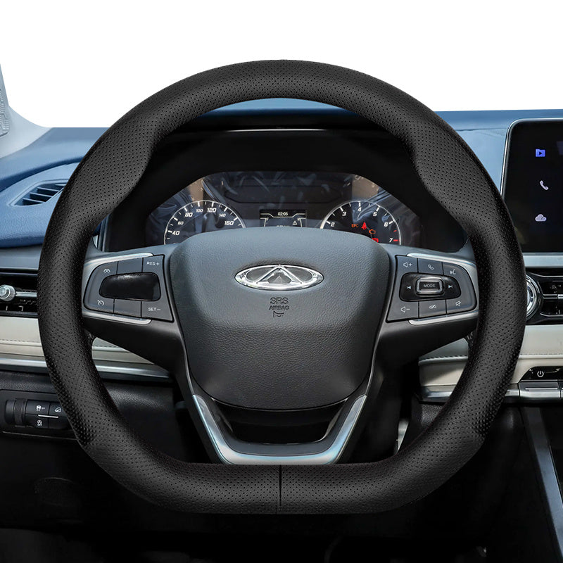 Universal Leather Steering Wheel Cover Breathable Thin Car Accessory Black Burgundy Brown