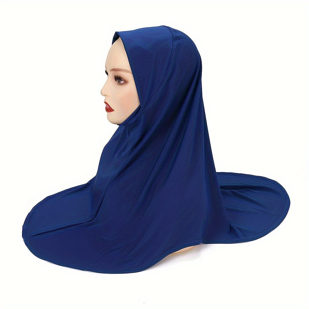 Women's Solid Color Amira Hijab Breathable Lightweight Muslim Headscarf