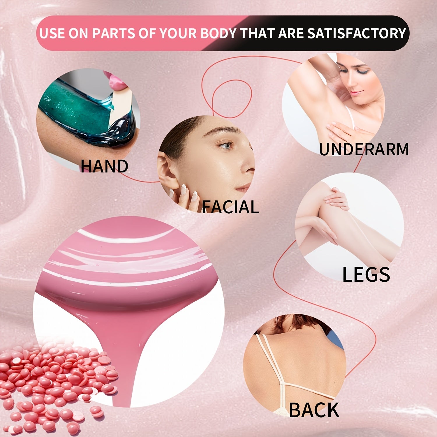 Perlas de cera dura para depilación femenina, perladas, piel sensible