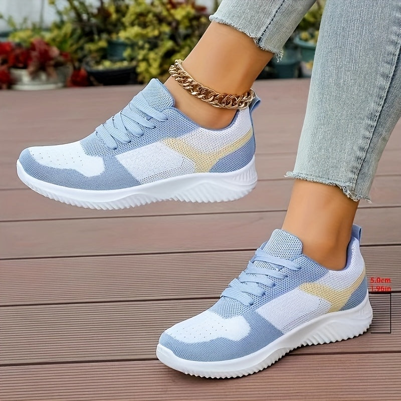 Women Casual Sports Shoes Breathable Mesh Slip-Resistant Color-Block