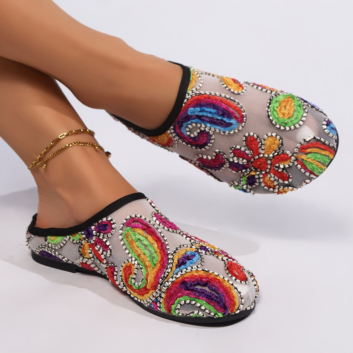 Women's Breathable Lightweight Slip-On Flats, Comfortable Versatile Shoes