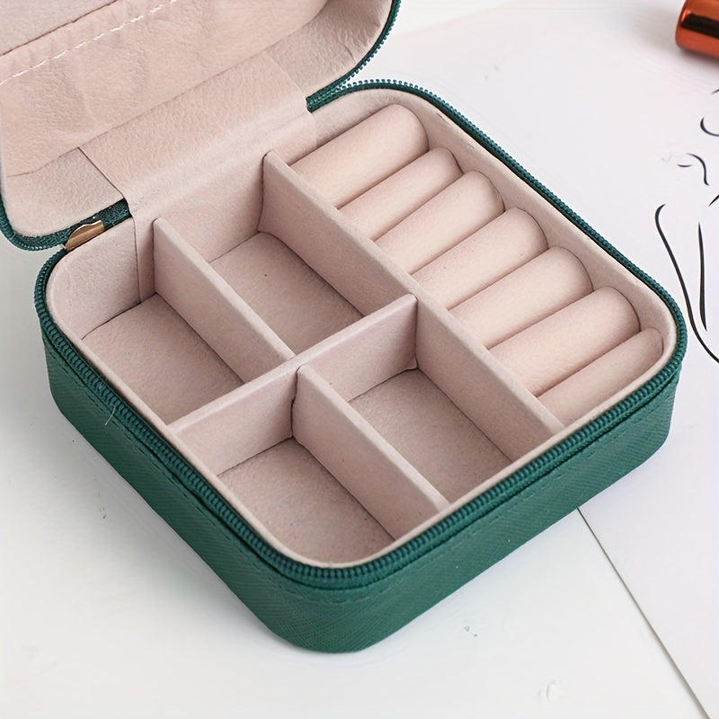 Empty Flip-Top Jewelry Box for Necklaces Rings Bracelets Earrings Storage Organizer