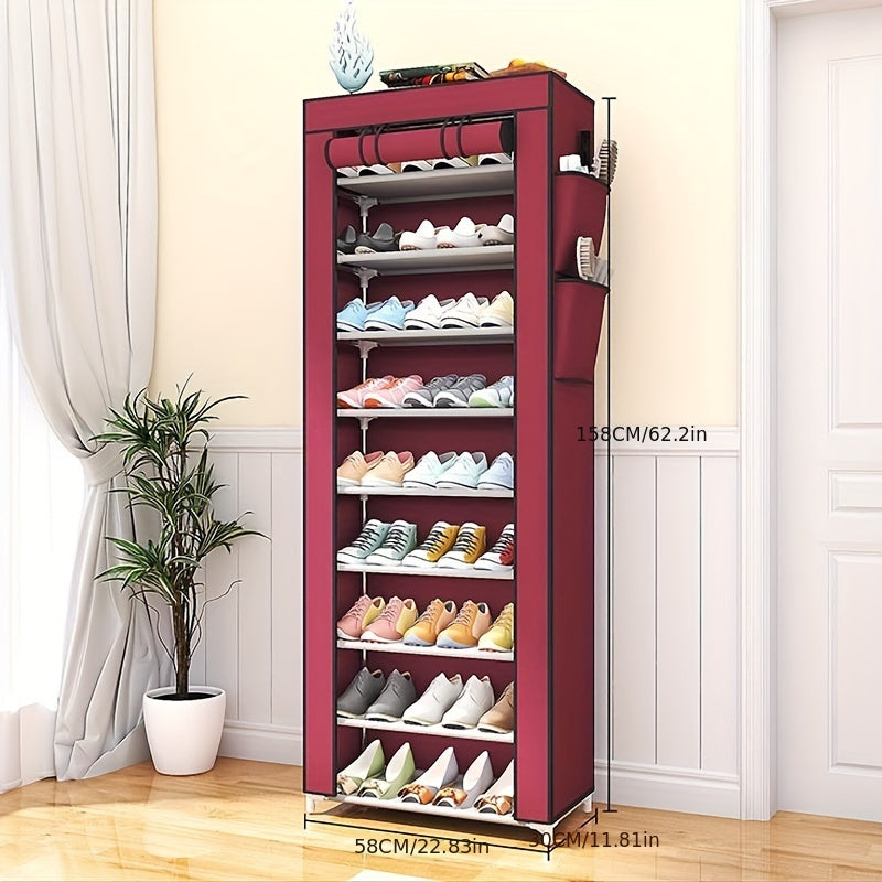Multi-Level Shoe Organizer Plastic Metal Compact Home Storage