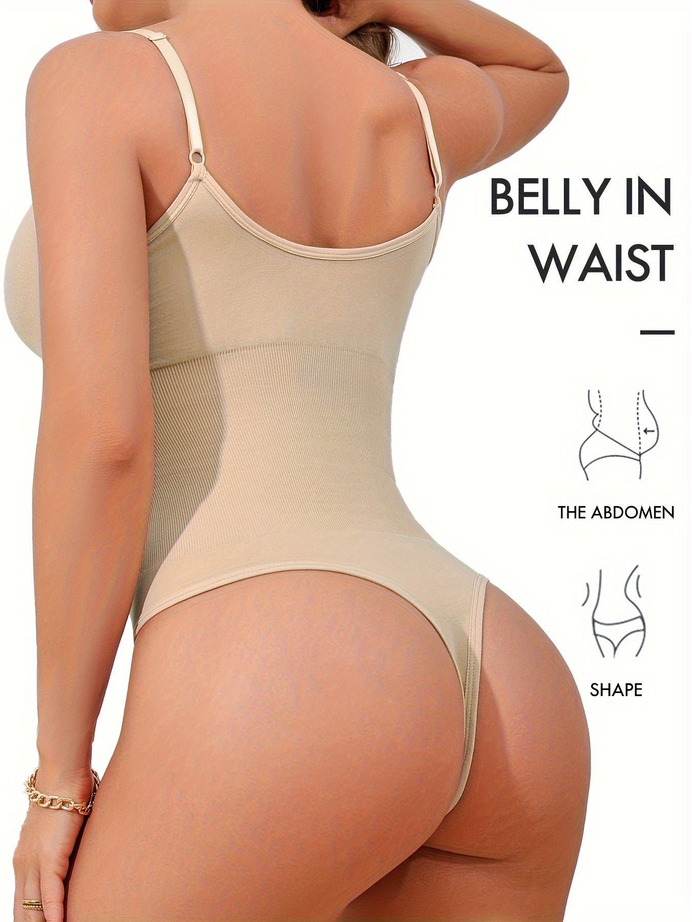 2pcs Seamless Thong Shapewear Bodysuit for Women High Support Tummy Control