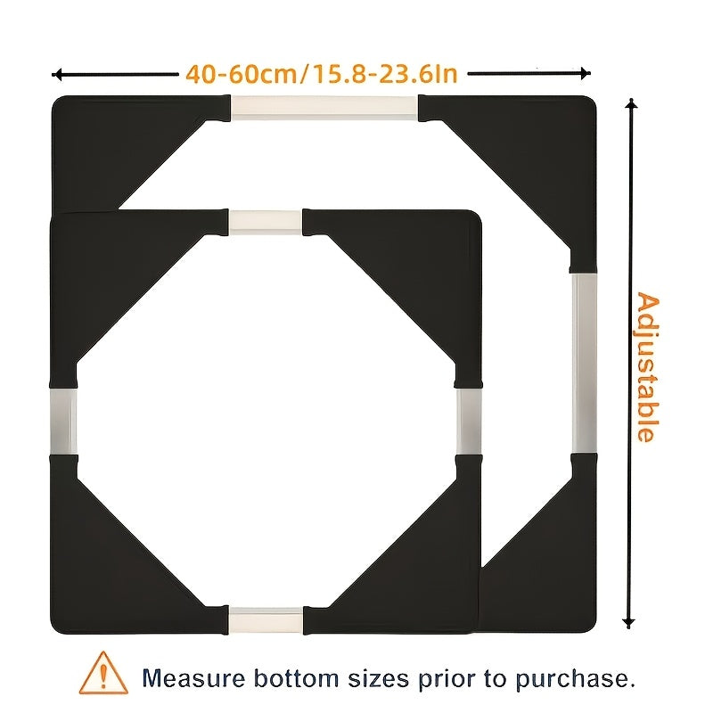 Регулируемая пластиковая подставка для бытовых приборов с блокирующимися колесами для холодильника, стиральной машины, сушилки