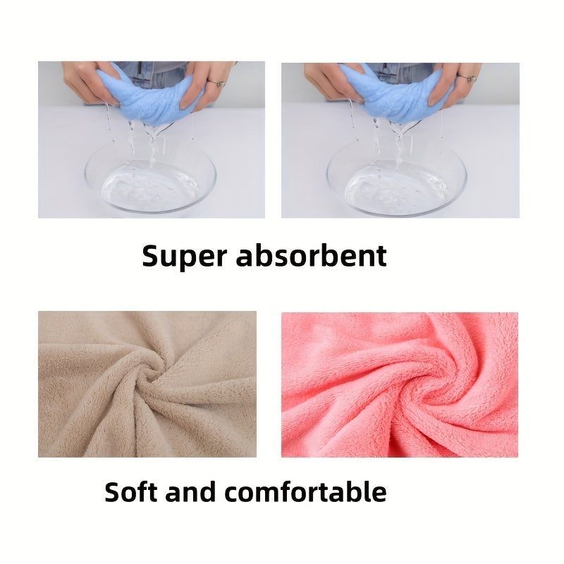16pcs Coral Fleece Square Towels in 2 Sizes Super Soft Absorbent Bathroom