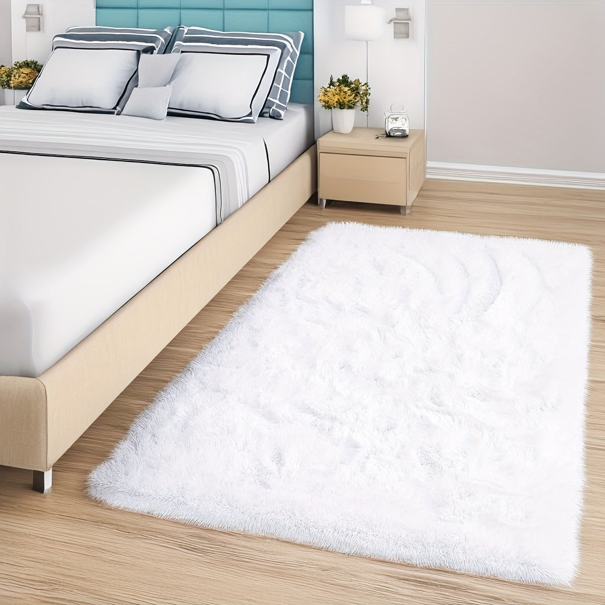 Soft Fluffy Shag Area Rug for Living Room or Bedroom Non-Slip Machine Washable