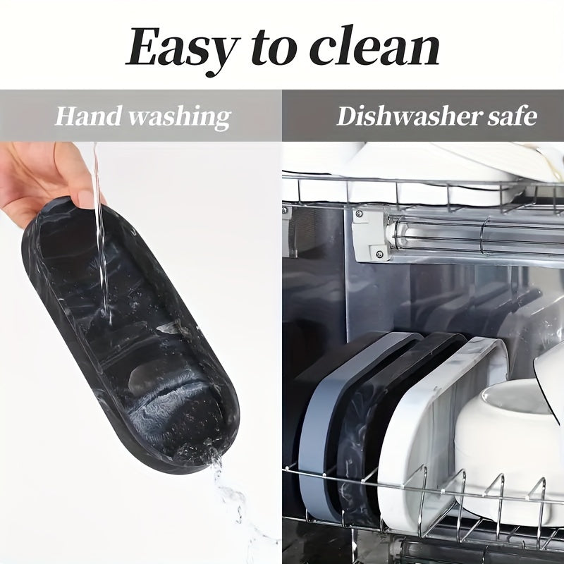 Black Silicone Vanity Tray for Organizing Toiletries Perfume Jewelry