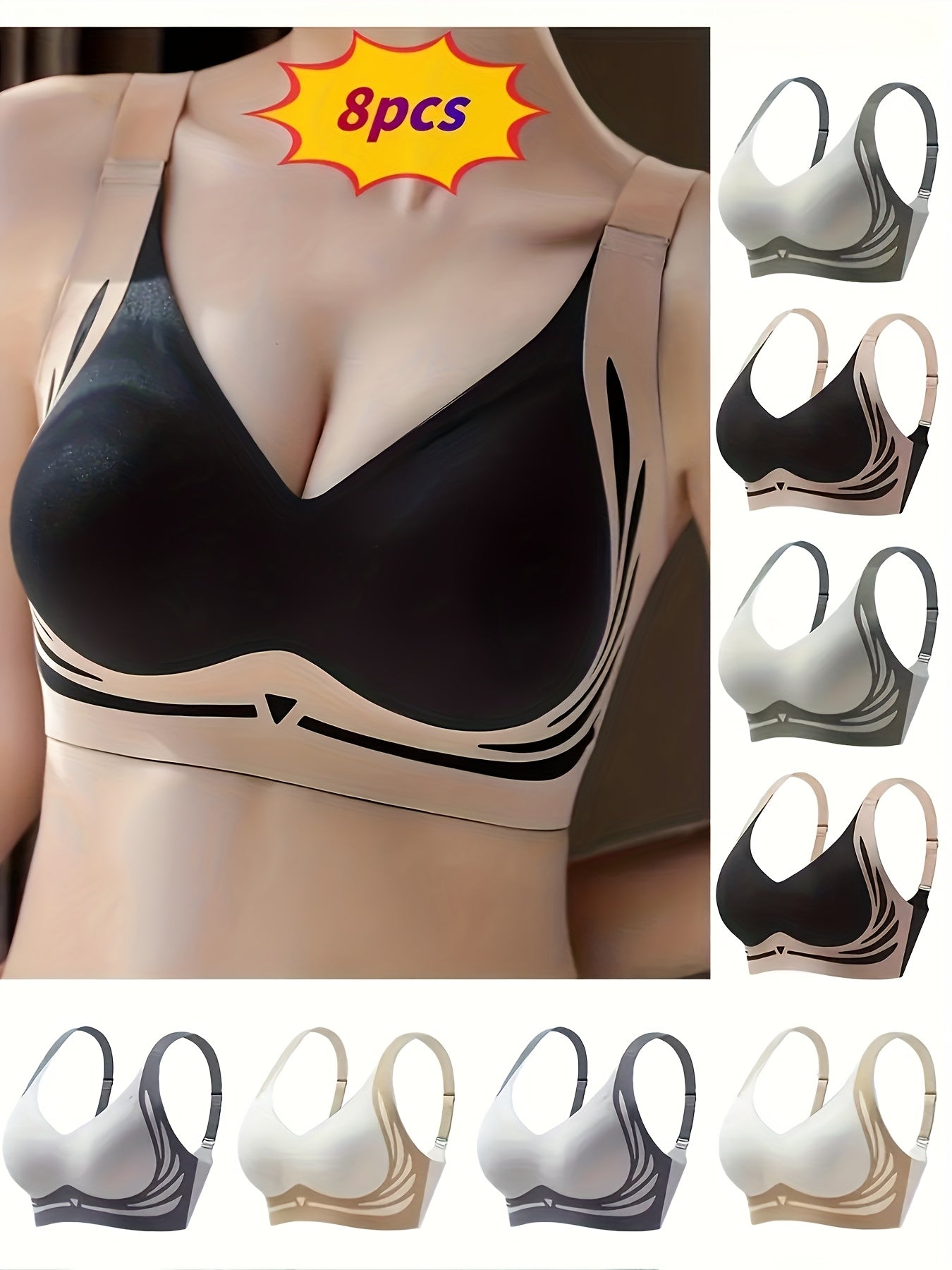 Women's Plus Size Wire-Free Sports Bra with Lift Support for Running