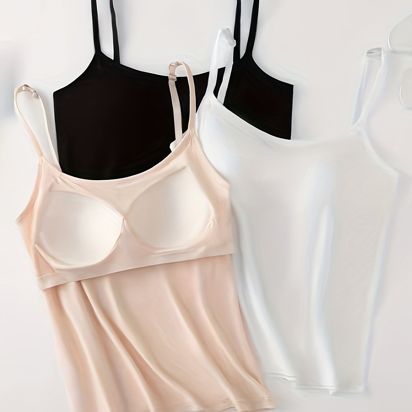 Women's Cotton Padded Camisoles with Bra Straps for Comfortable Home Wear