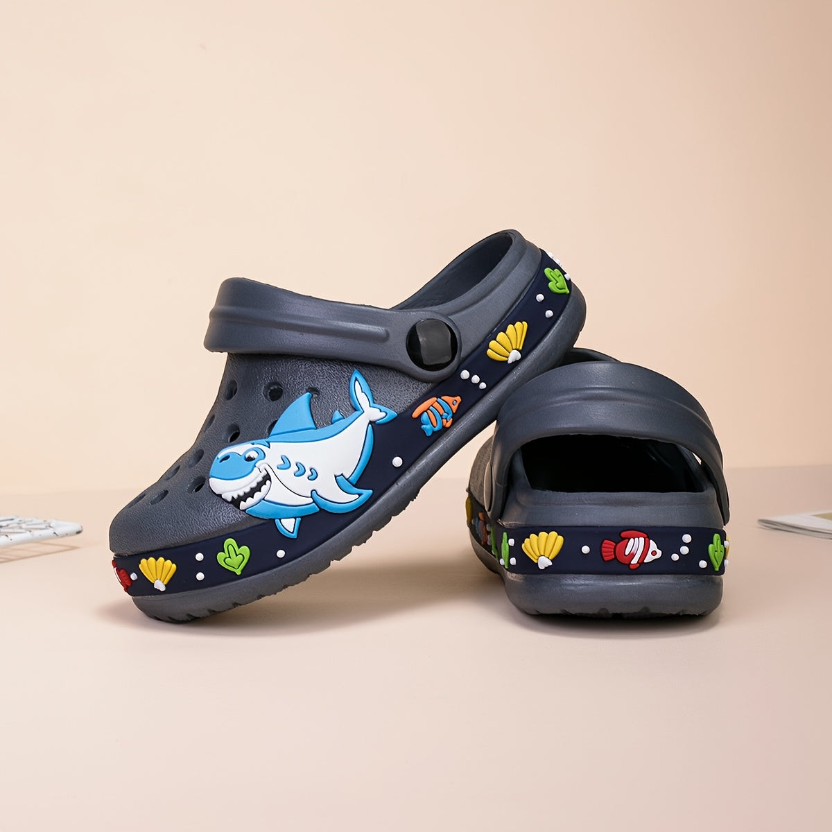 Kids EVA Clogs Lightweight Shark Beach Shoes for Boys and Girls